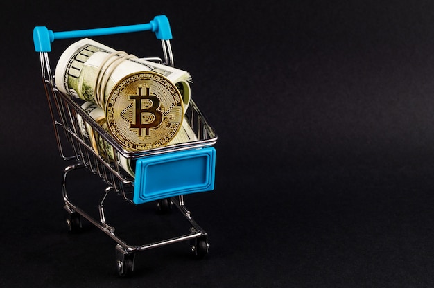 Bitcoin btc cryptocurrency means of payment in the financial sector Premium Photo