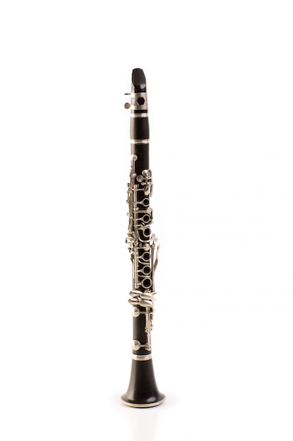 Black clarinet isolated on white | Premium Photo