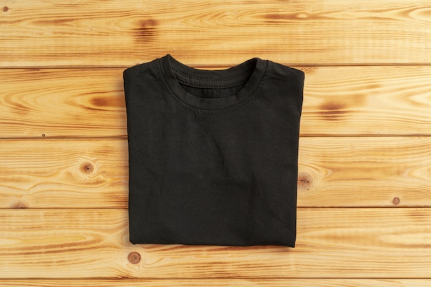 black folded shirt