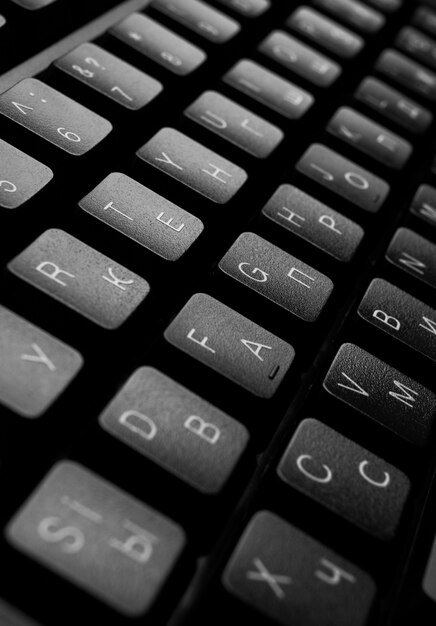 Black computer keyboard close up | Premium Photo