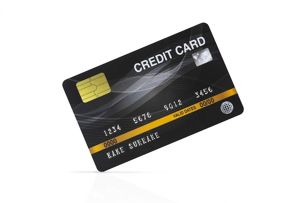 Premium Photo | Black credit card isolated on white background with ...