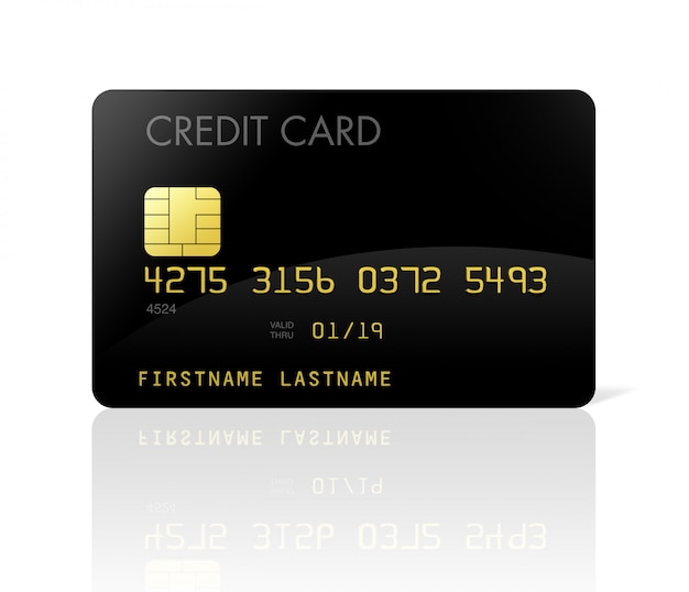 Premium Photo | Black credit card isolated on white with clipping path