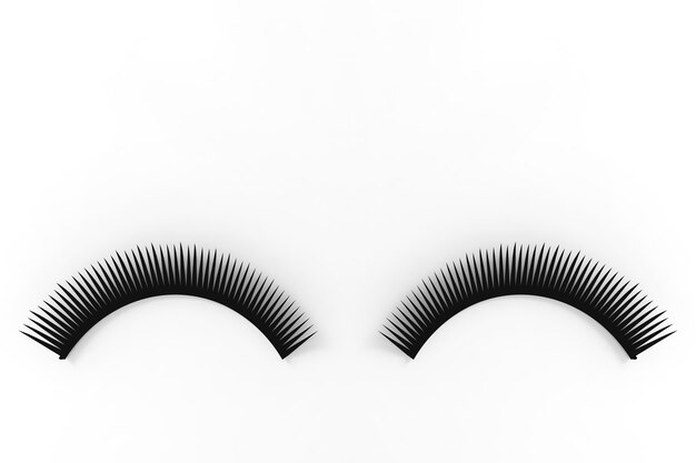 Premium Photo | Black eyelashes for beauty women on copy space white