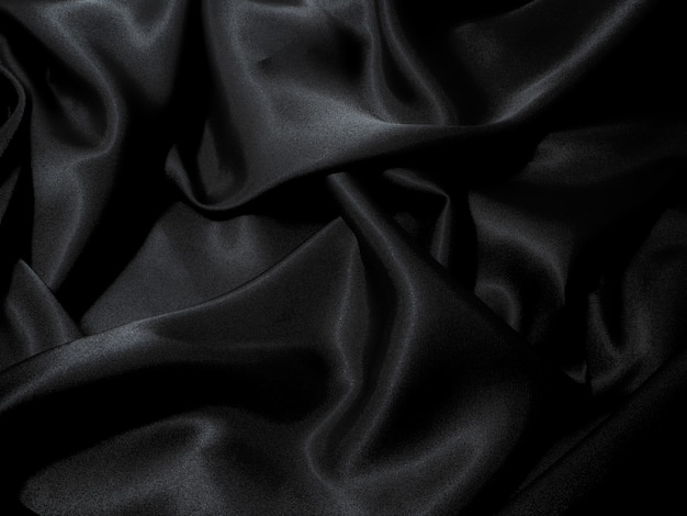 Premium Photo | Black fabric texture background, wavy fabric slippery ...