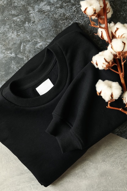 black folded shirt