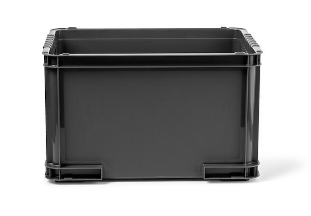 Premium Photo | Black plastic box isolated on white with clipping path