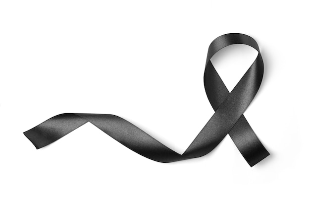 Black ribbon isolated on white background Photo | Premium Download
