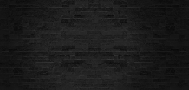 The black stone wall pattern texture background. | Premium Photo