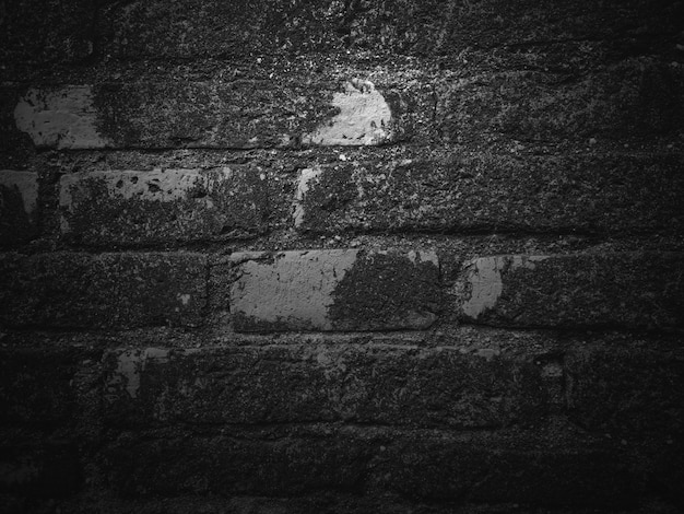 黒のテクスチャ背景 ダークとグレーのレンガの壁の表面 プレミアム写真