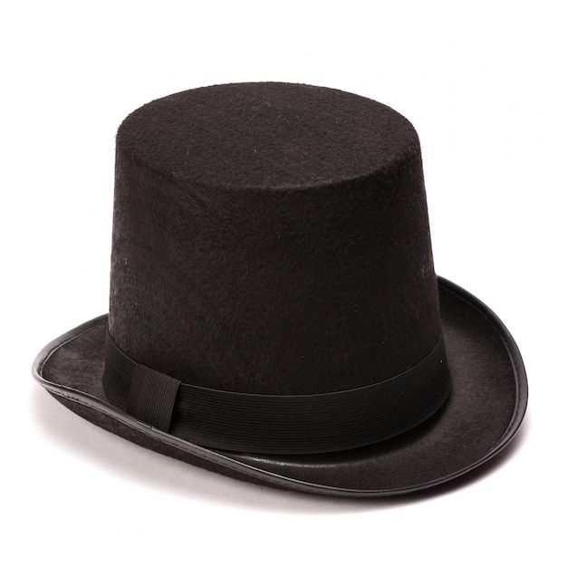 Premium Photo | Black tophat top hat isolated on the white