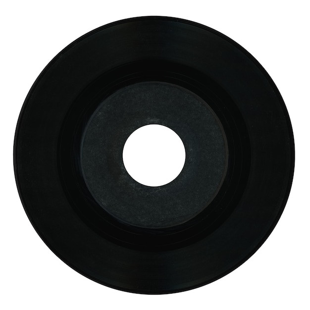 Premium Photo | Black vinyl record with blank label isolated over white