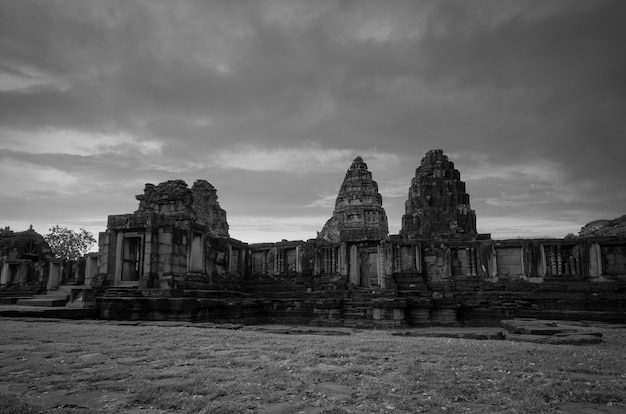 Premium Photo | Black And White Landscape Of Phimai Historical Park ...