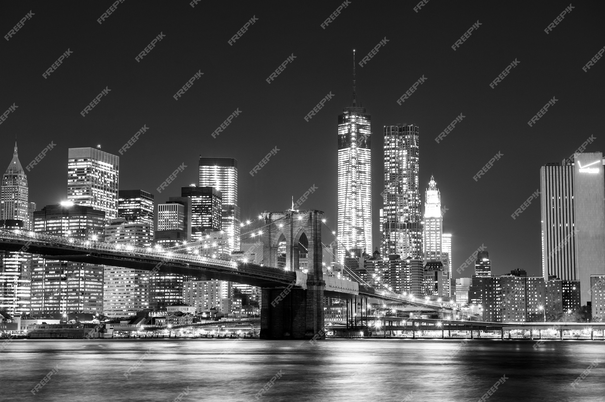 Premium Photo | Black and white new york skyline