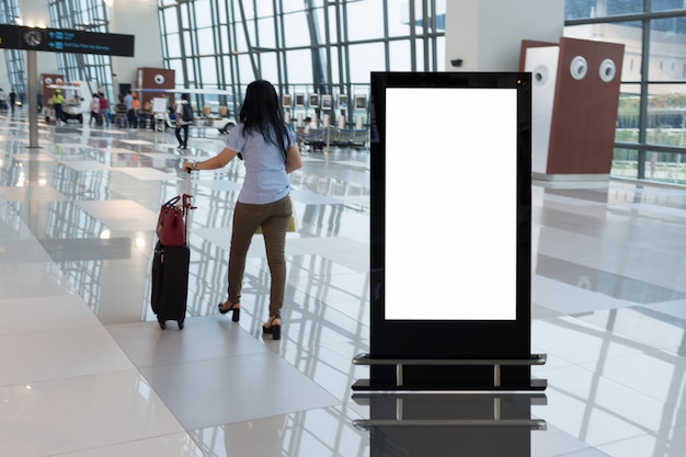 Download Premium Photo | Blank billboard mockup in the airport