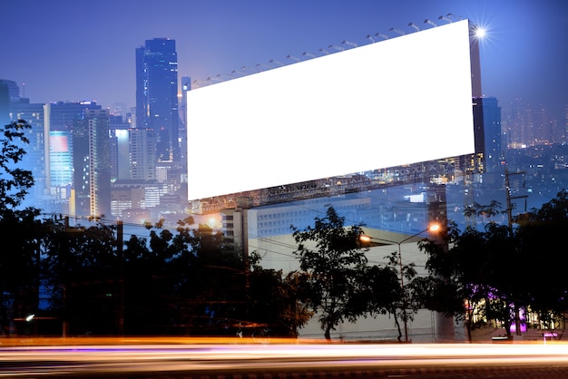 Download Premium Photo | Blank billboard at night time for ...