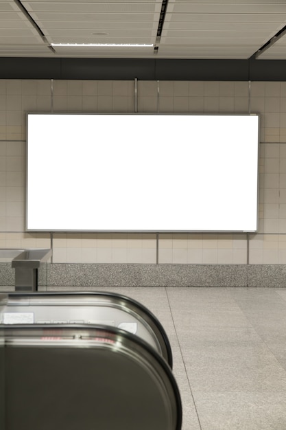 Premium Photo | Blank billboard posters in the subway station for ...