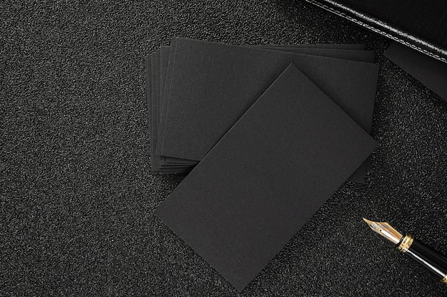 Download Blank black business card mock up black background for use ... PSD Mockup Templates