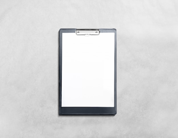 Premium Photo | Blank black clipboard with white page