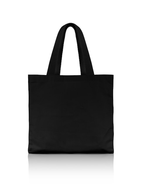 Premium Photo | Blank black fabric canvas shopping bag isolated on white