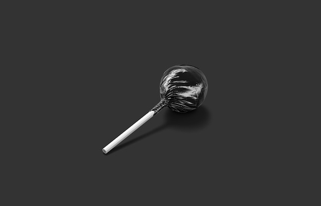 Premium Photo | Blank black lollipop wrap mockup lying empty sweety ...