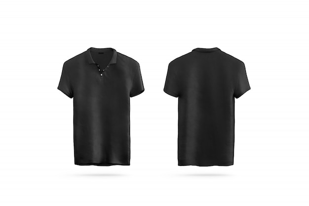 Download Blank black polo shirt isolated, front and back | Premium ...