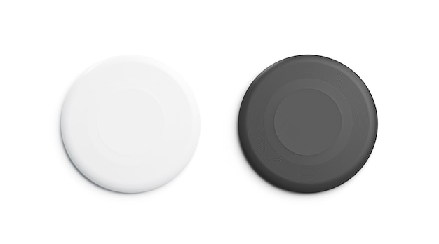 Premium Photo | Blank black and white plastic frisbee mockup set