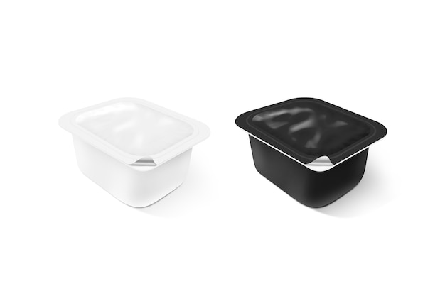 Download Premium Photo Blank Black And White Sauce Plastic Container Mock Up Stand Isolated