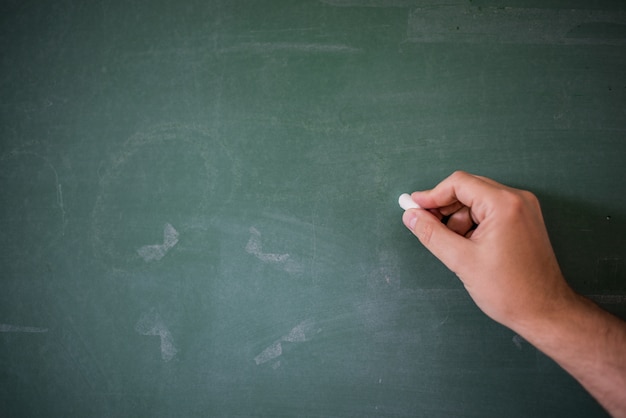 blank blackboard chalkboard hand writing on green chalk board holding chalk great texture for text hand of teacher holding chalk in front of blank blackboard hand writing with copyspace for text nice texture_1391 541