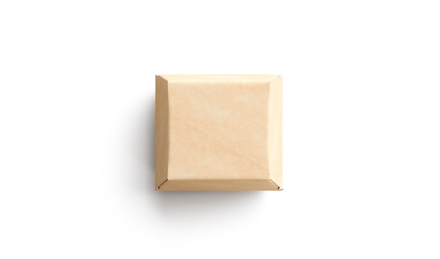 Download Пустой крафт коробка для бургеров макет изолированный пустой квадратный бумажный контейнер из ...