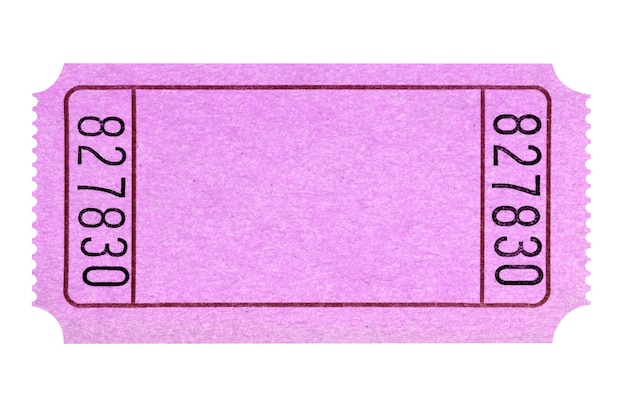 Premium Photo | Blank pink movie or raffle ticket stub isolated