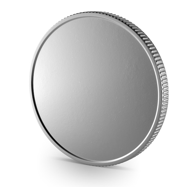 Premium Photo Blank template for a silver coin or medal with a