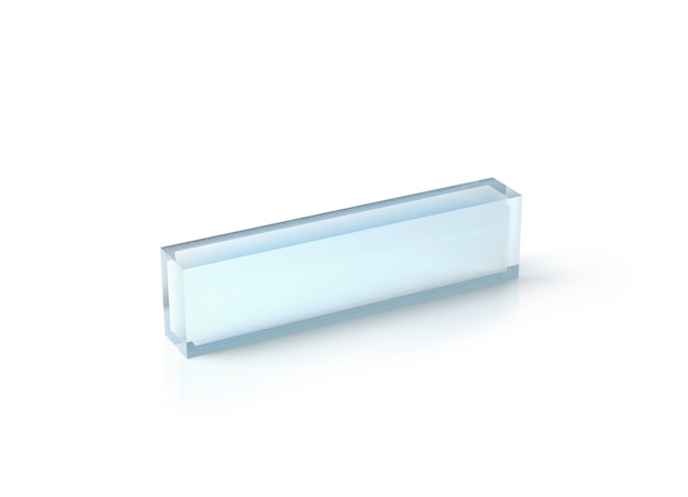Blank transparent acrylic desk block mockup, | Premium Photo