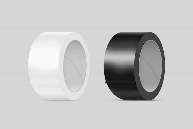 Premium Photo | Blank white and black duct adhesive tape