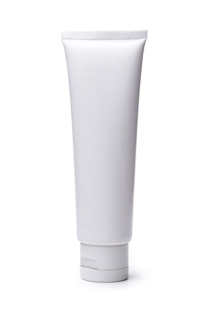 Premium Photo | Blank white cosmetic tube isolated on white background.