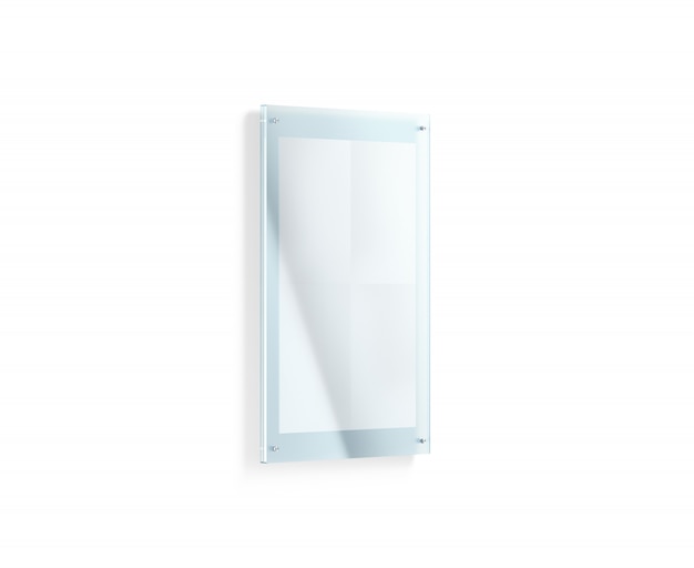 Download Premium Photo | Blank white folded poster mockup under the acrylic holder