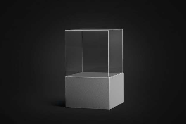 Download Blank white glass showcase mockup | Premium Photo