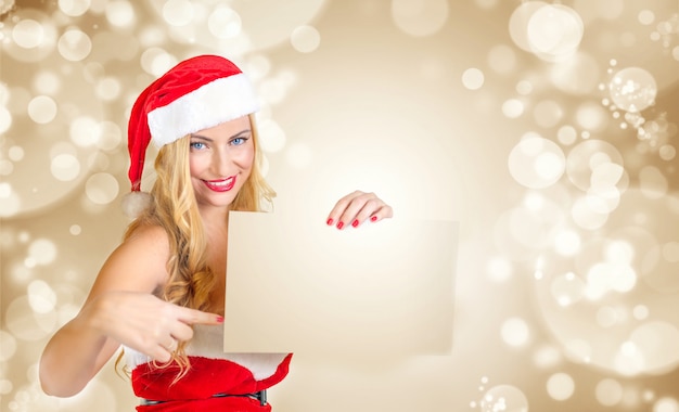 Premium Photo | Blond girl dressed as santa claus