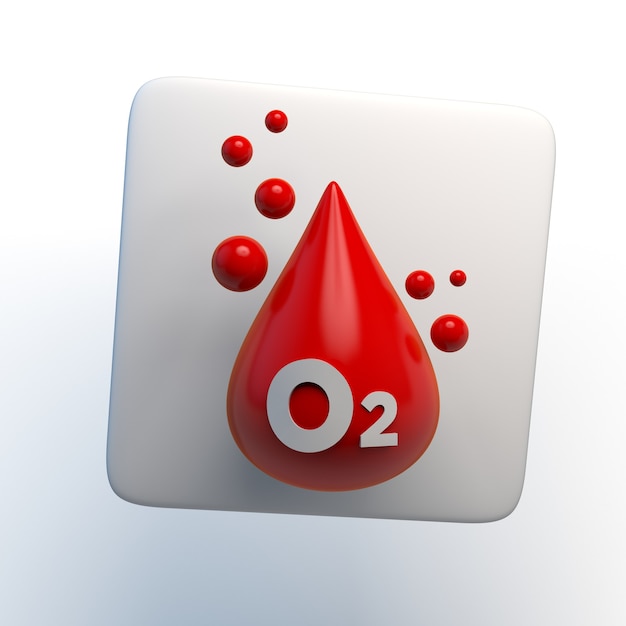 Premium Photo | Blood oxygen saturation icon 3d illustration app