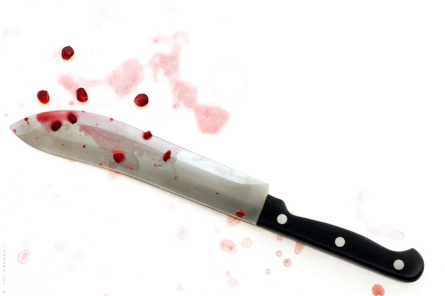 Premium Photo Bloody Knife Isolated On White Backgroundt Concept