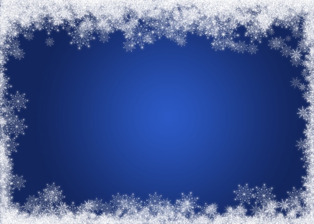 Free Photo | Blue background with snowflakes frame