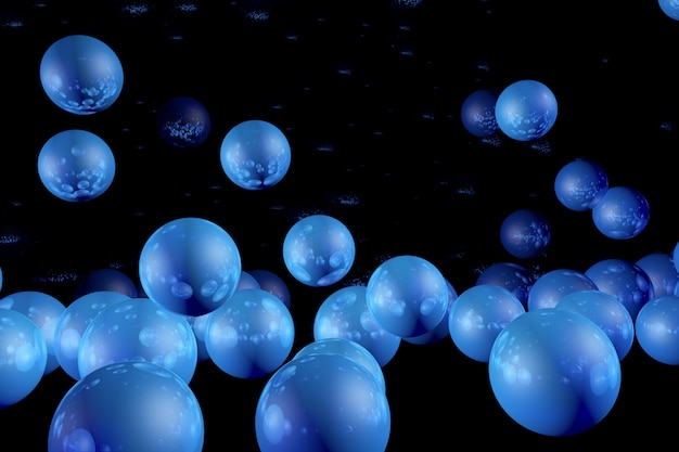 Premium Photo | Blue balls on a black background