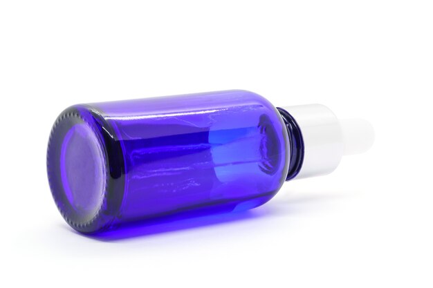 Download Premium Photo | Blue glass dropper serum bottle on white background, mockup for cosmetic product ...