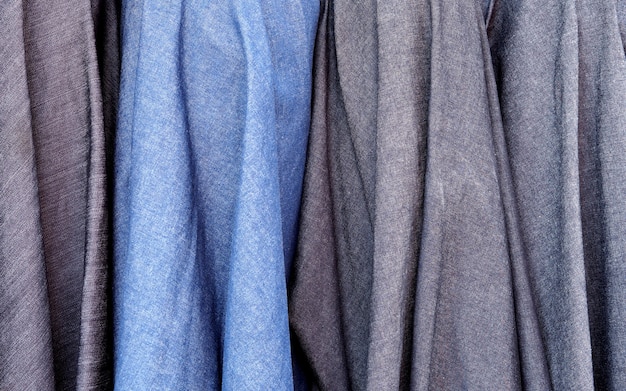 Premium Photo | Blue gray fabric classic abstract background.