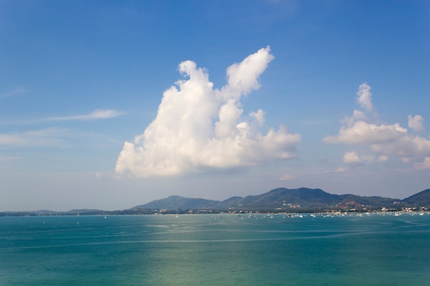 Premium Photo | Blue sea and cloud background