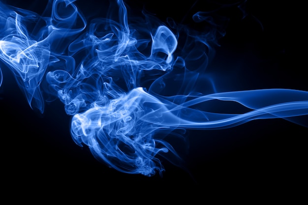 Premium Photo | Blue smoke abstract on black background, toxic gas ...