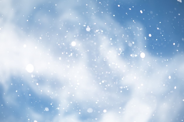 Premium Photo | Blue snowfall bokeh background, abstract snowflake ...