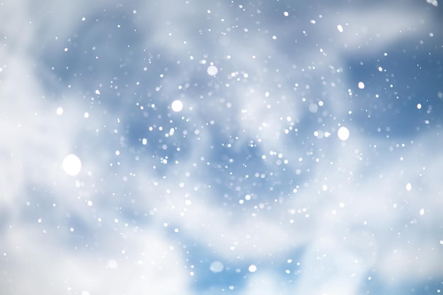 Premium Photo | Blue snowfall bokeh background, abstract snowflake ...