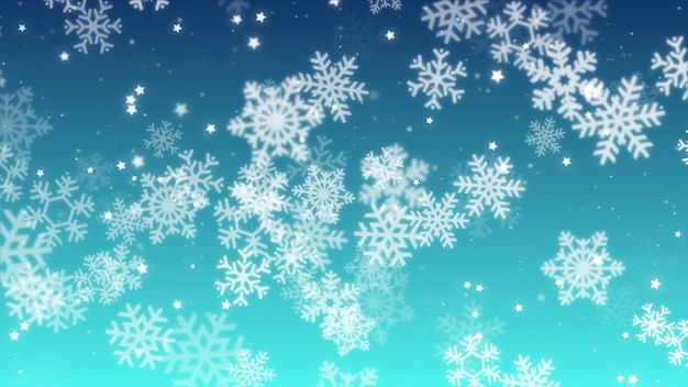 Premium Photo Blue Snowflake Particles