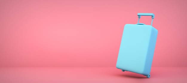 pink and blue suitcase