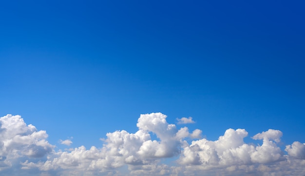 Premium Photo Blue Summer Sky White Cumulus Clouds